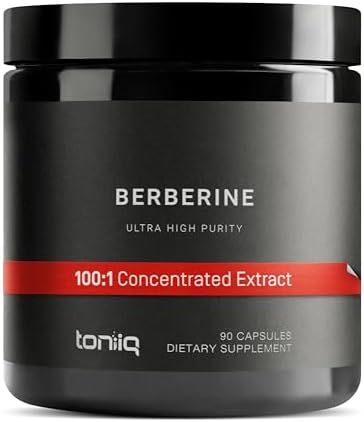 Toniiq Ultra High Strength Berberine HCl 500mg from The Himalayas - Berberine Supplement - 97% Tested Purity Extract - Wild Harvested - Concentrated Berberine 500mg Supplements -90 Veggie Capsules