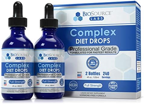 BioSource Labs Complex Diet Drops – Best Natural Drops for Men and Women (2 Bottle Pack) - 60 Day Supply